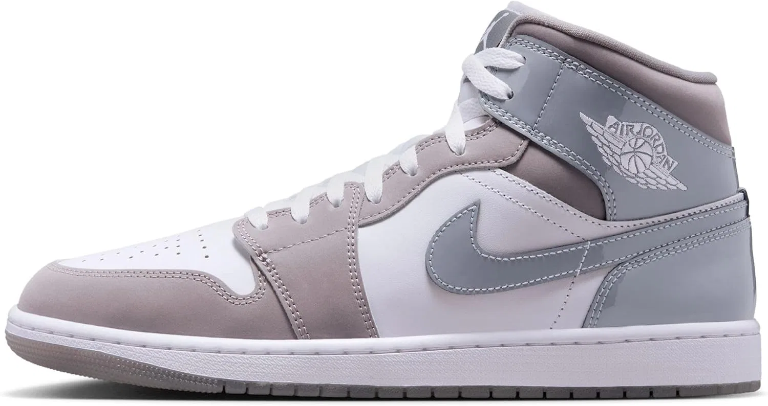 Кроссовки Air Jordan 1 Mid SE, Nike, белый/Cool Grey-medium Grey