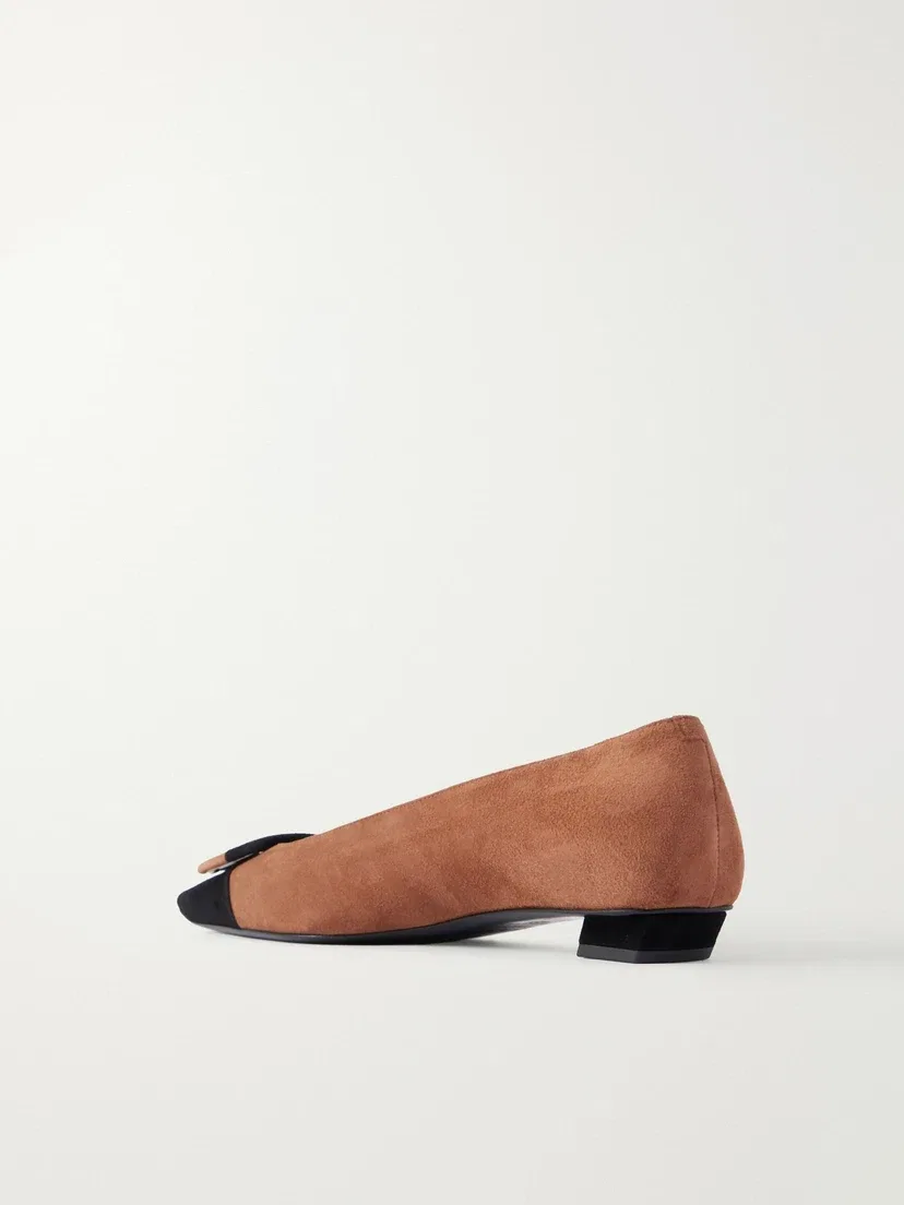 Балетки из двухцветной замши Belle Vivier с пряжкой Roger Vivier, коричневый — фото 3