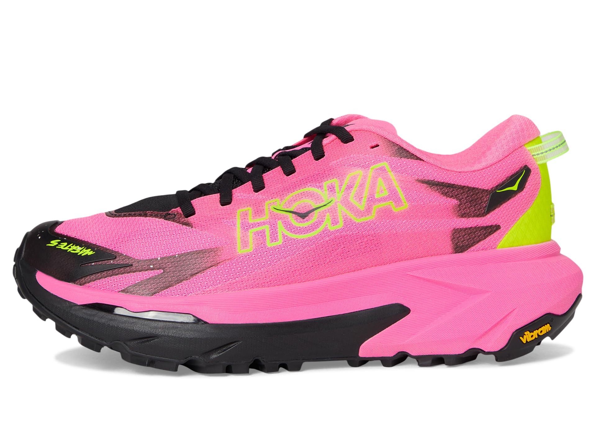 Кроссовки Hoka Mafate 5, цвет Neon Rose/Black — фото 4
