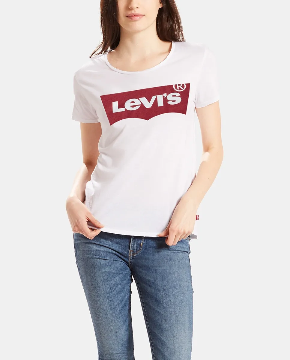 

Белая женская футболка Levi's с логотипом, белый