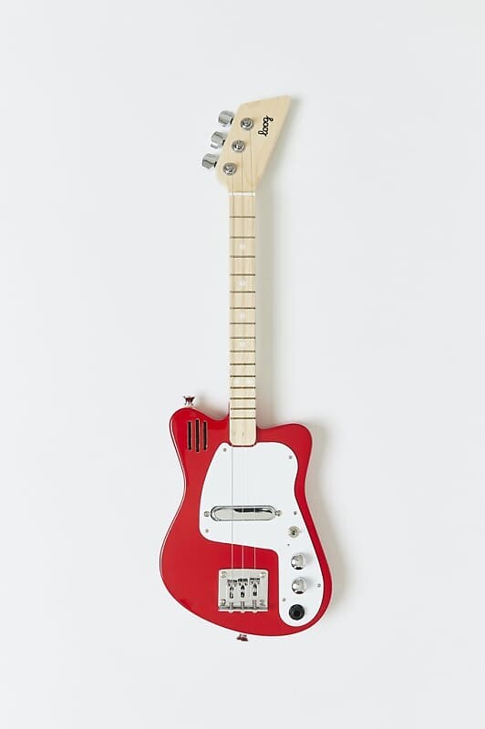 

Электрогитара Loog Mini Electric 3 String Electric Guitar w/ Built-in Amp - Red - LGMIER