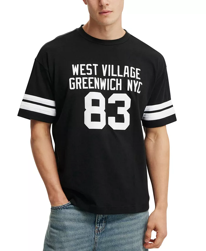 

Мужская футболка Box Fit College COTTON ON, черный