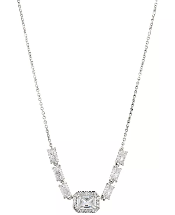 

Ожерелье-Чокер с кристаллами спереди, 13 дюймов + удлинитель 4 дюйма Eliot Danori, silver