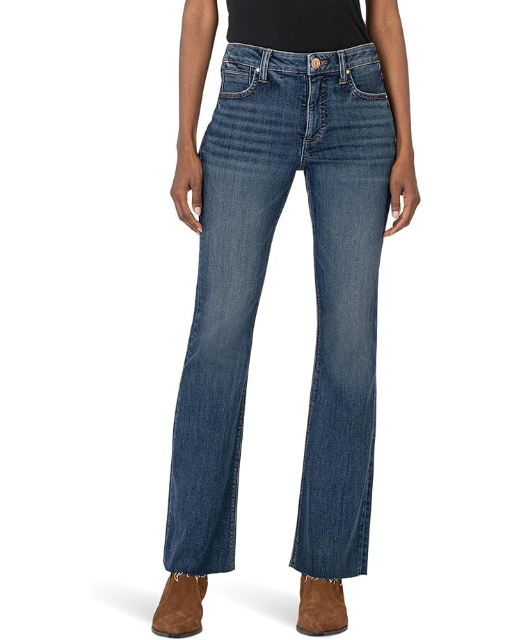 

Джинсы KUT from the Kloth Stella High-Rise Fab Ab Flare W/Raw Hem, цвет Decent