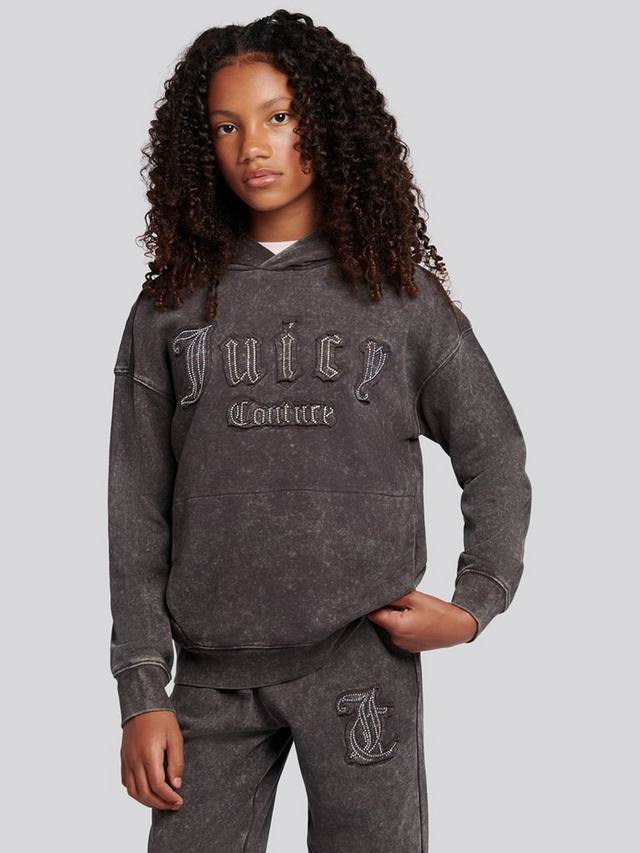 

Детский худи оверсайз с логотипом diamante Juicy Couture, Black Oyster