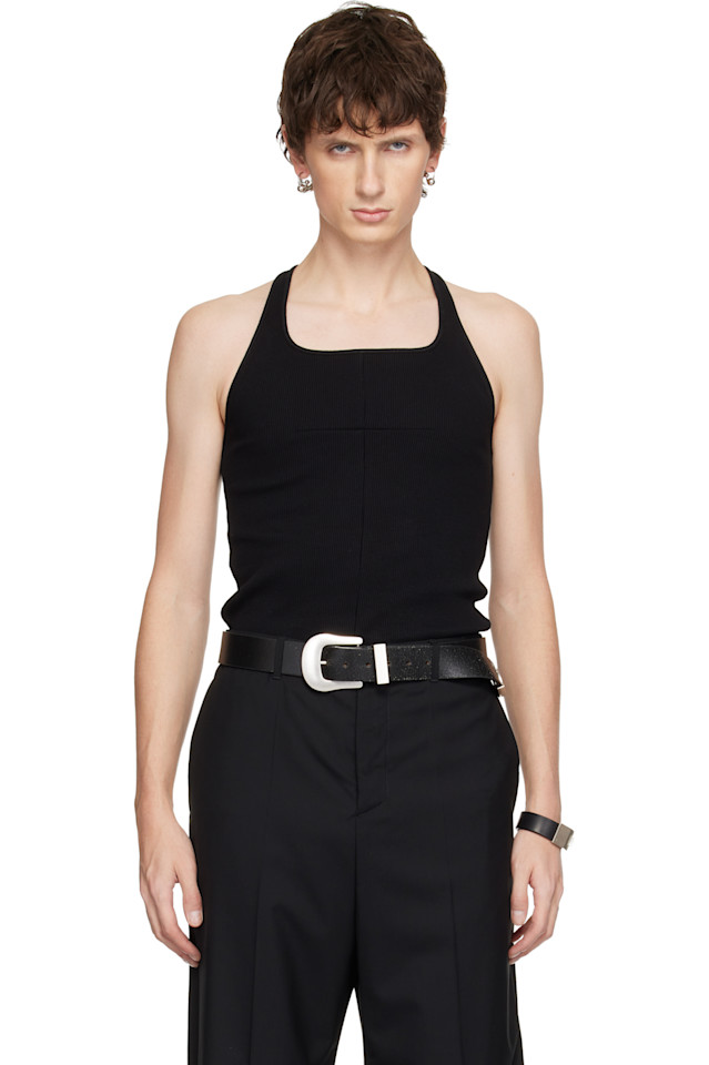 

Matières Fécales Черная вязаная майка с перекрестными швами