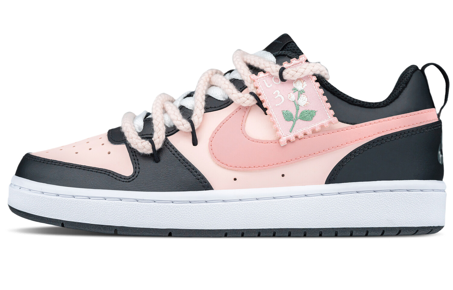 

Кроссовки Nike Court Borough Skateboard Shoes Women's Low-Top Pink, черный