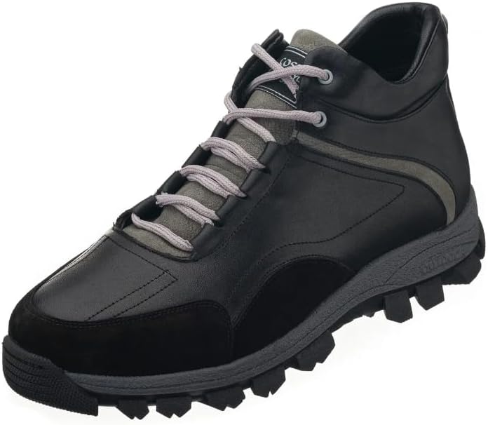 

Мужские большие черные кожаные ботинки ручной работы DALGALA для походов, высокие кроссовки