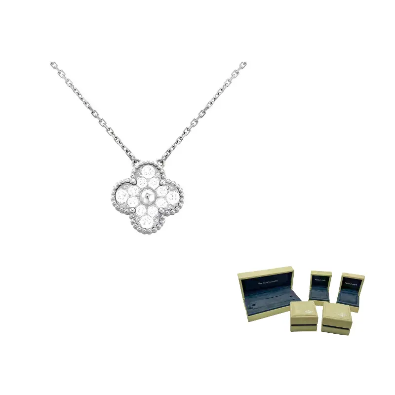 

Van Cleef & Arpels Alhambra Four Leaf Lucky Series 18K White Gold Necklace для женщин