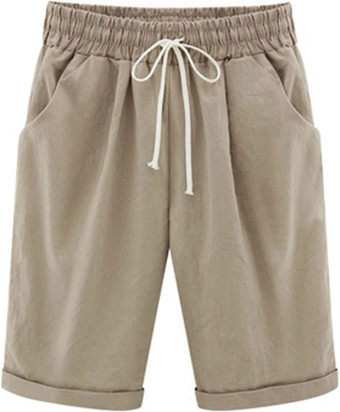 

Бермуды для женщин с высокой эластичной талией и карманами AQAYL