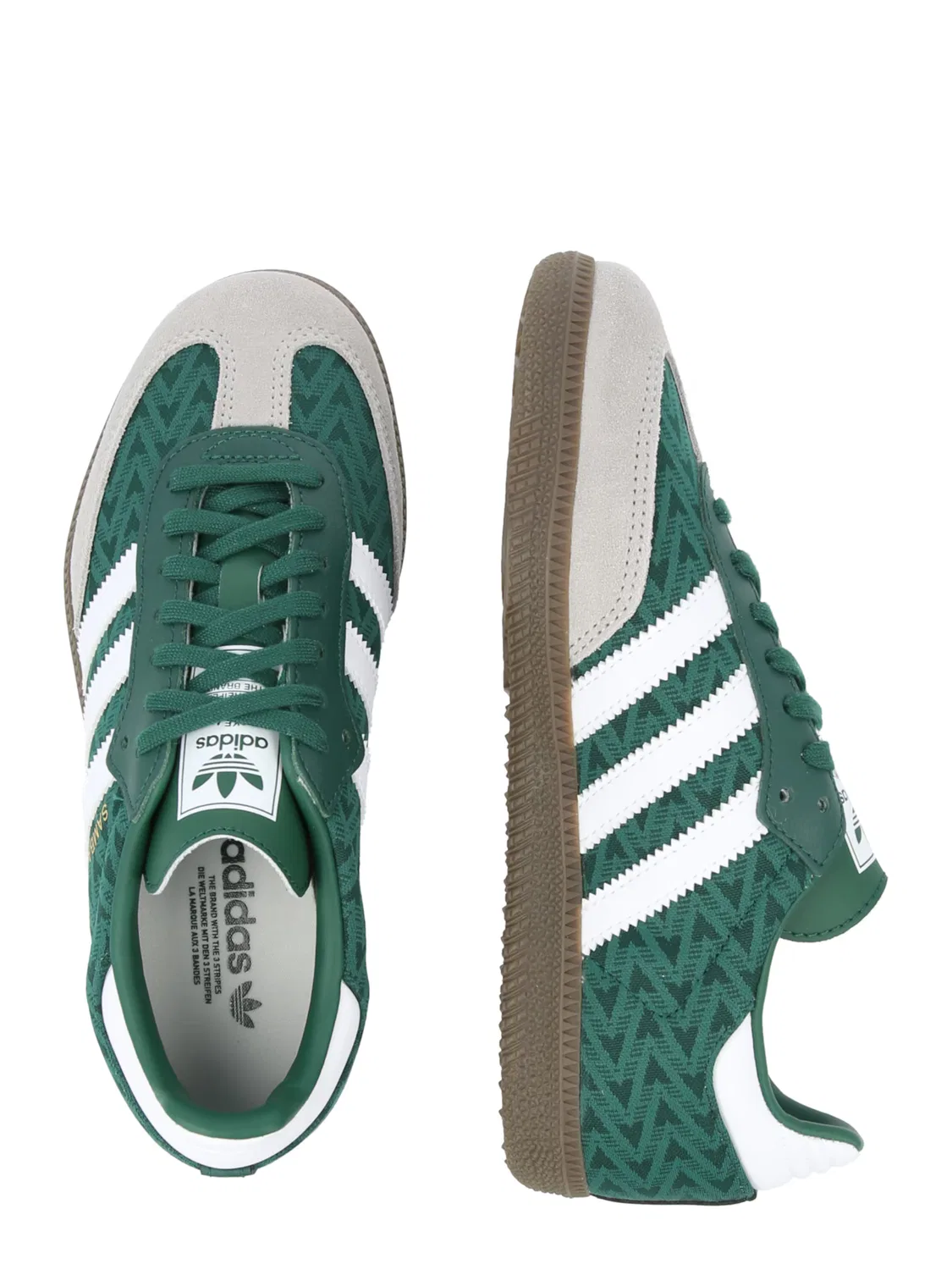 Кроссовки Adidas Originals SAMBA зеленого и темно-зеленого цвета — фото 2