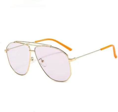 

Солнцезащитные очки Alloy Polygon для мужчин, солнцезащитные очки для женщин в стиле ретро, ​​розовые, прозрачные, большого размера MTZJH, Gold Light Gray