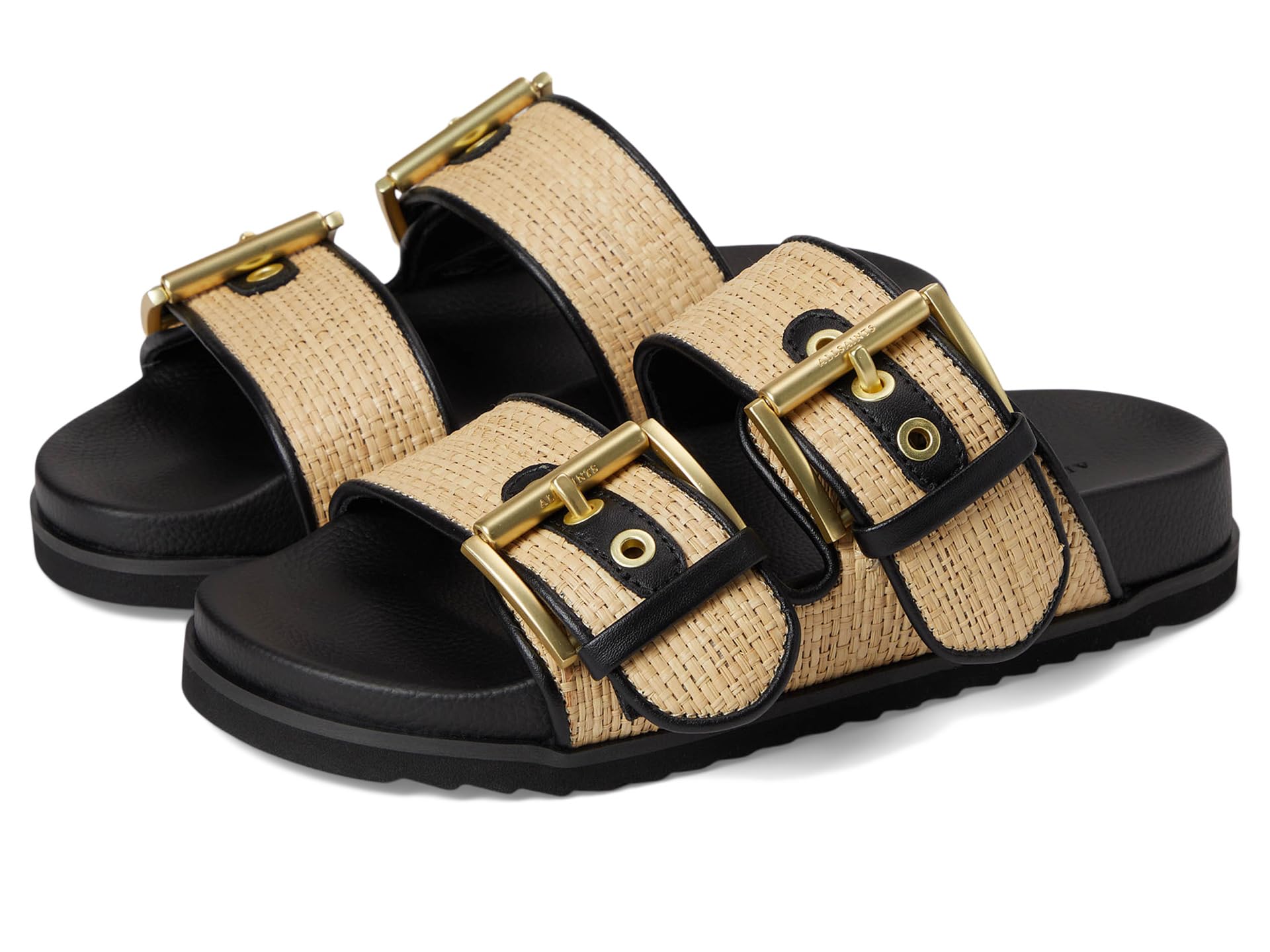Сандалии AllSaints Sian Raffia Sandals, Natural/Black