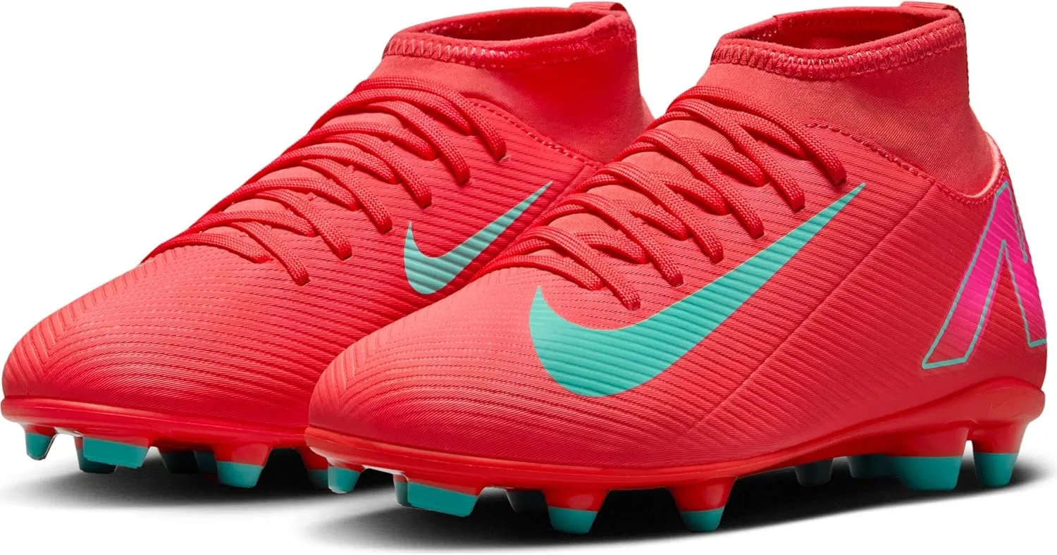 Футбольные бутсы Nike Jr. Mercurial Superfly10 Club Kylian Mbappe MG High-Top (для детей младшего и старшего возраста) HF6283, Ember Glow Aurora Green — фото 2