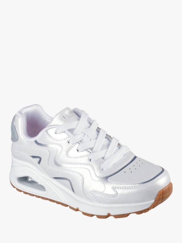 Детские кроссовки Street Uno Gen1 Wavy Shimmer Skechers, White/Silver — фото 2