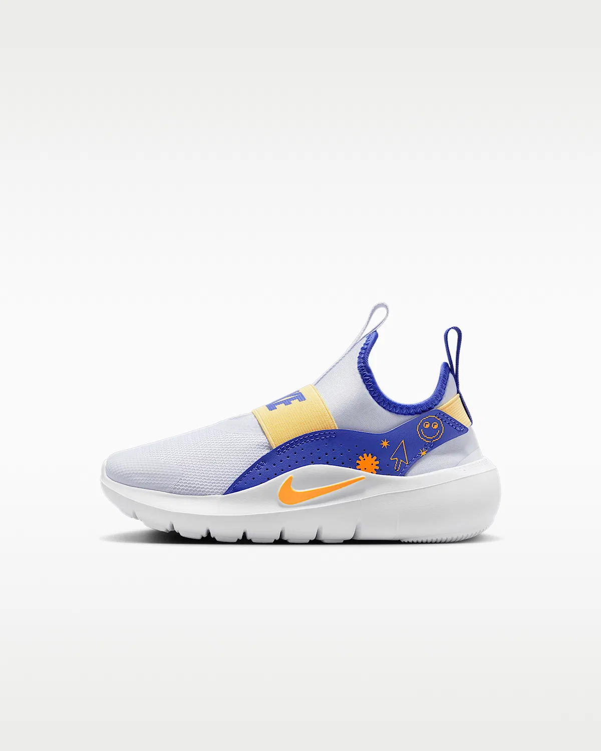 Детские кроссовки Nike Flex Runner 4 SE, Football Grey/Lapis/Soft Yellow/Laser Orange