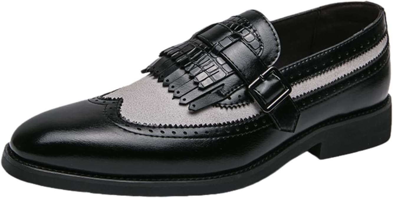 

Мужские модные лоферы Aokisx с бахромой и контрастным цветом, стильная официальная обувь- идеально для работы в офисе, деловых поездок и общественных мероприятий, черный