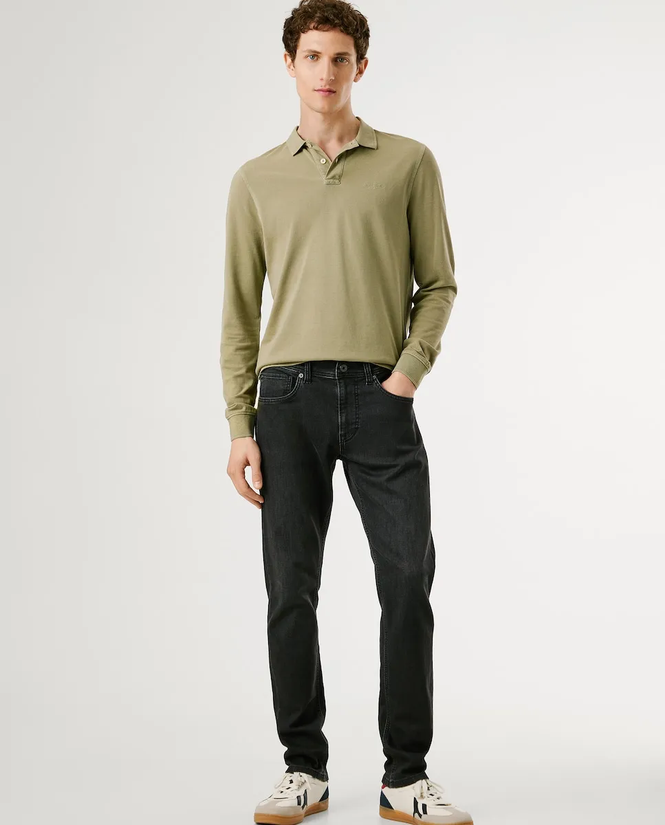 

Мужской трековый худи с застежкой-молнией Pepe Jeans, черный