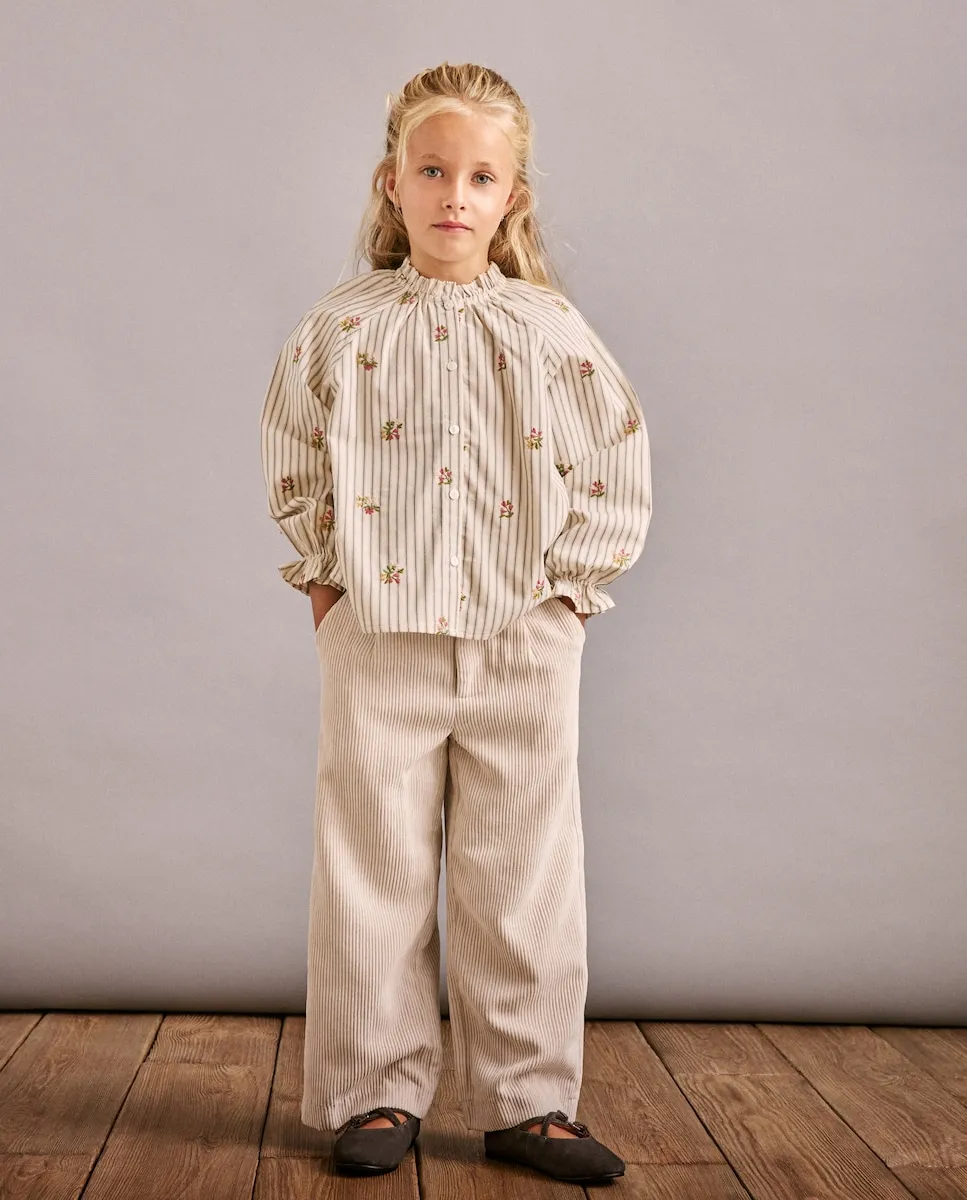 

Блузка с длинным рукавом с тонкой полоской и вышивкой для девочки Coconut El Corte Inglés, черный