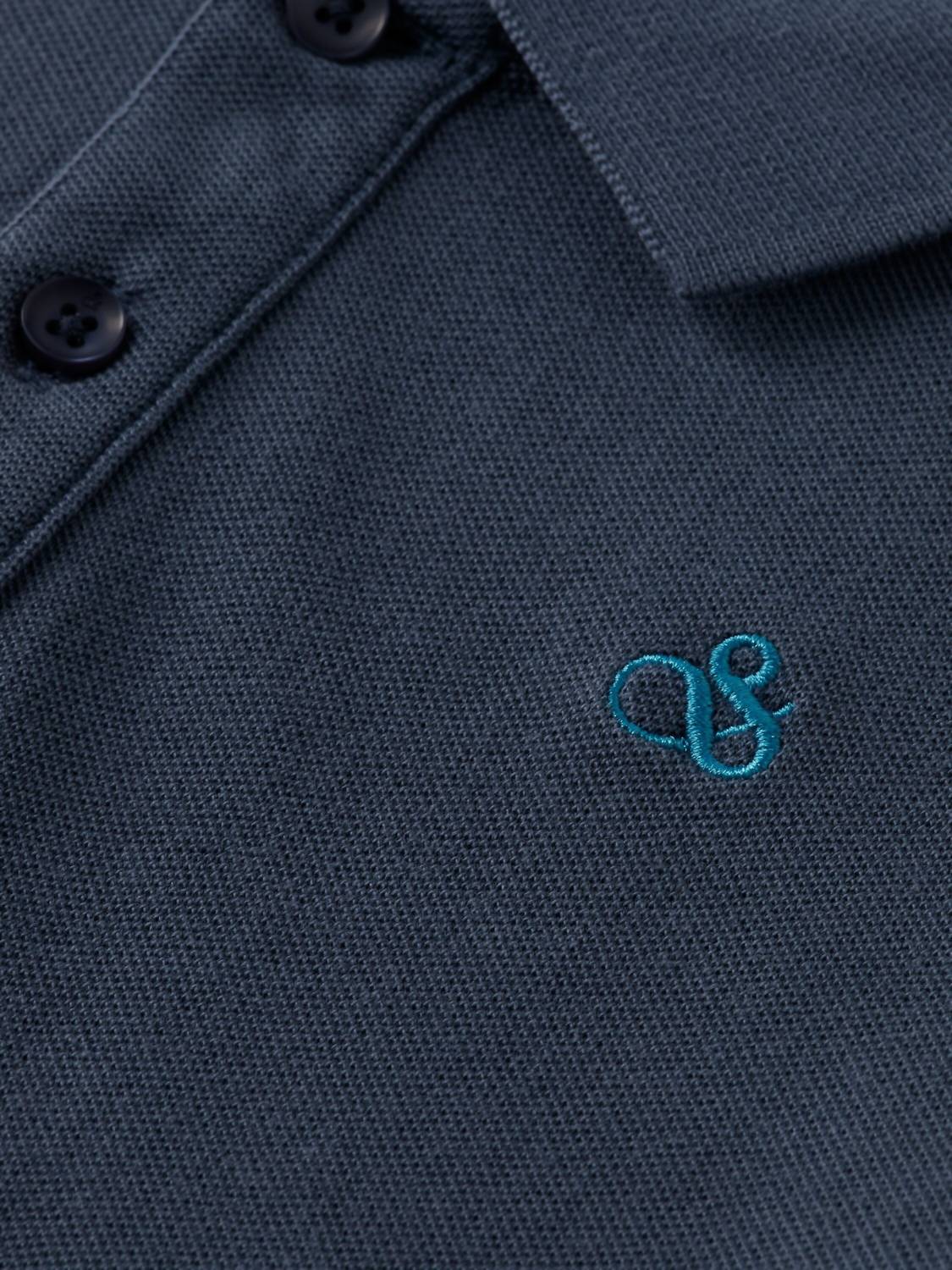 Детская поло из пике с набивным рисунком в цвете Navy SCOTCH & SODA — фото 3