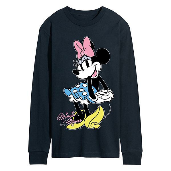 

Мужская футболка с длинным рукавом в ретро-стиле Minnie Mouse Disney, Navy