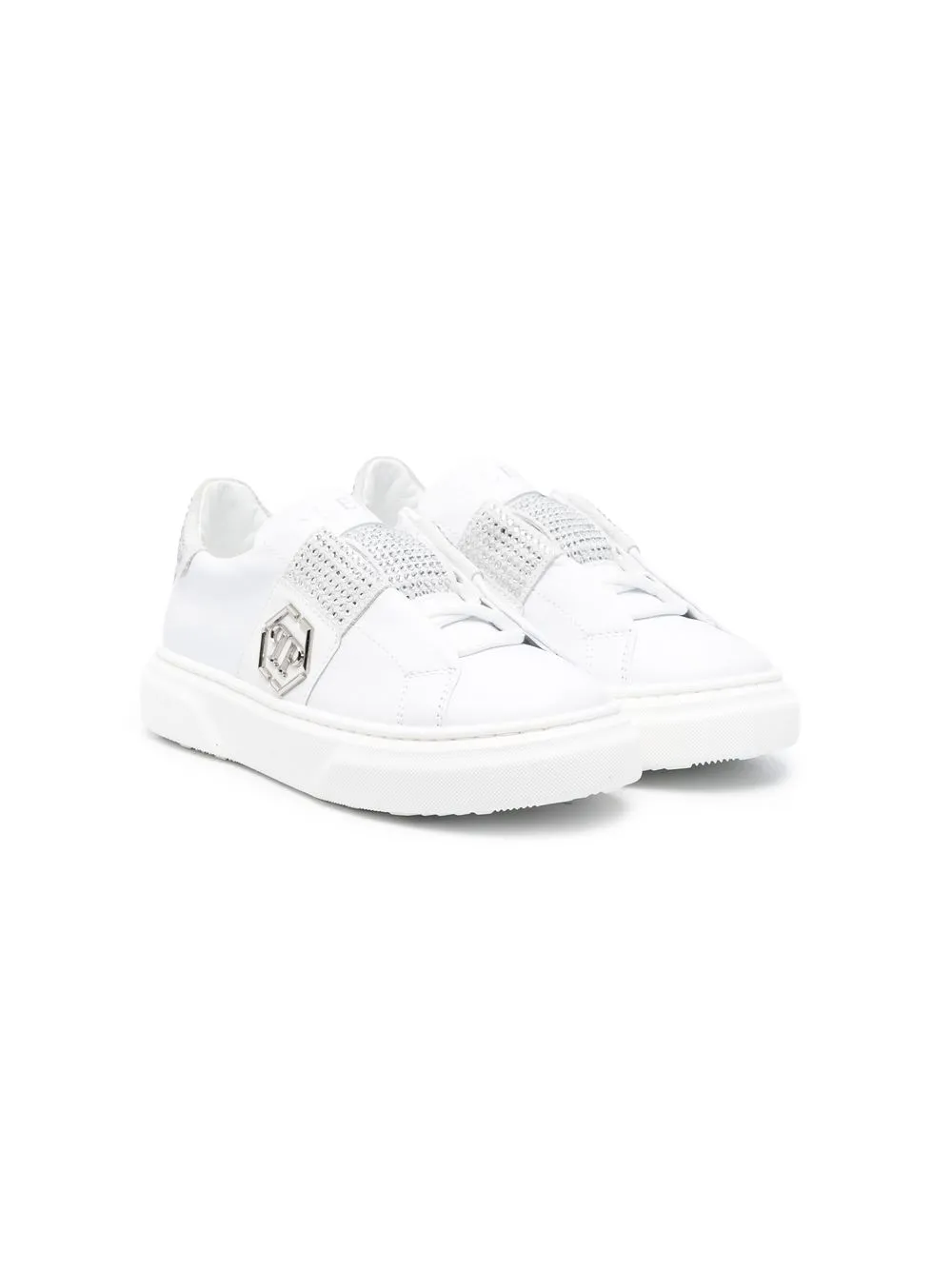 

Кроссовки с кристаллами Philipp Plein Junior, белый