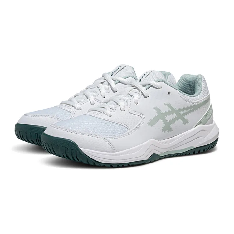 ASICS Gel Dedicate 8 Slip Resistant низкие детские кроссовки для тренировок white green — фото 4