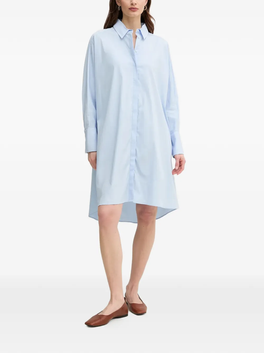 

Рубашка-платье с воротником и асимметричным кроем Mos Mosh, синий