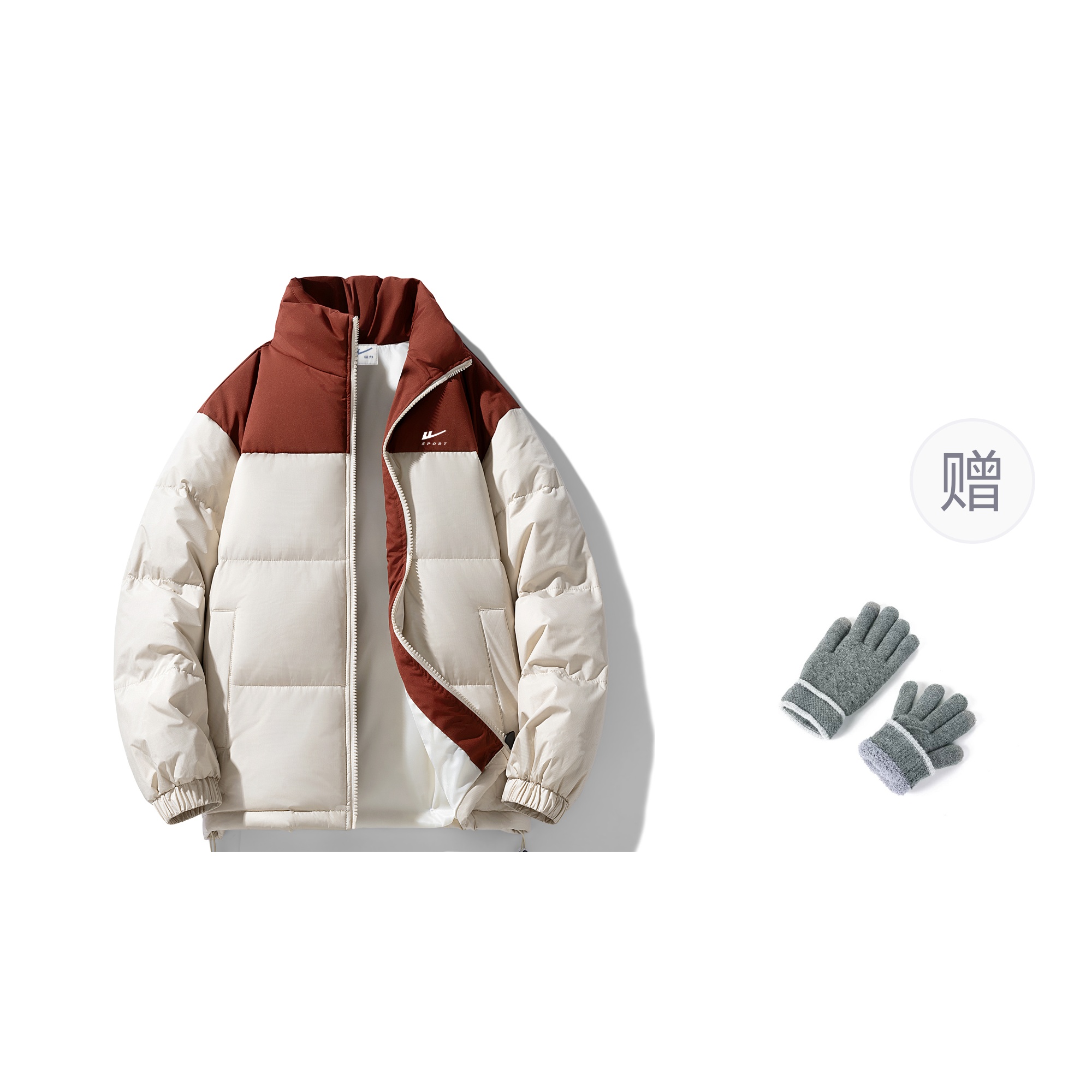 

WARRIOR Пуховик Unisex из коллекции Huichao Riding The Wind, Khaki[LOGO Version]
