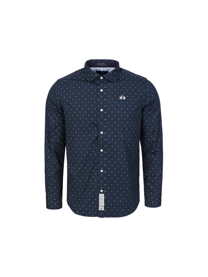 

Рубашка с длинными рукавами MBC016 темно-синего цвета La Martina