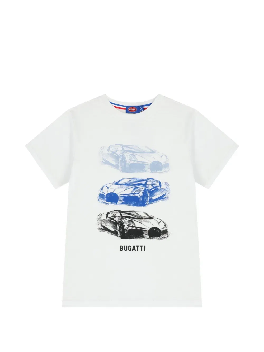 Футболка с принтом автомобиля Bugatti Kids, белый