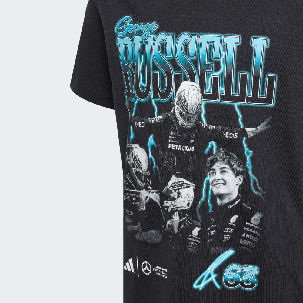 Футболка Adidas Mercedes - AMG Petronas Formula One Team George Russell Graphic Tee Kids, черный — фото 3