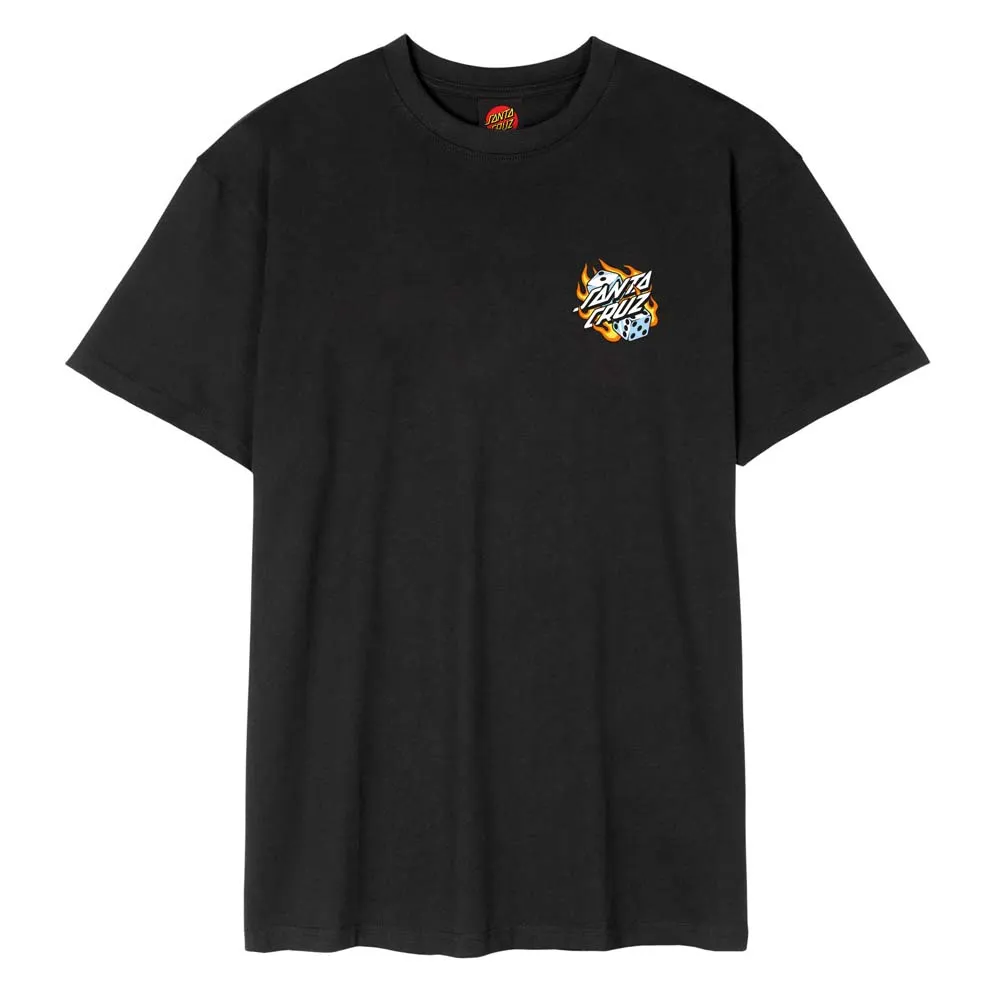 

Футболка с коротким рукавом Santa Cruz Flaming dice dot chest, черный
