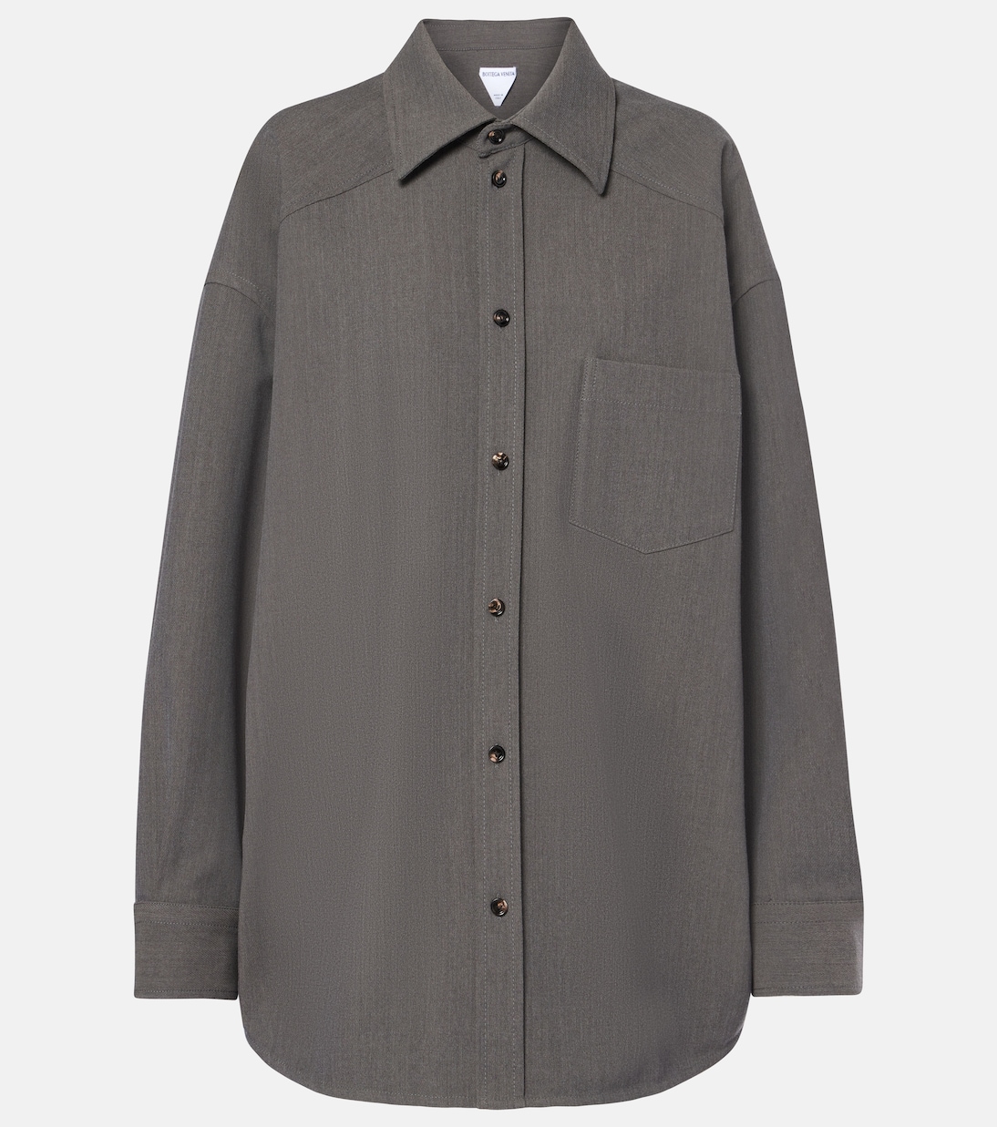 

Оверсайз рубашка из смесовой шерсти Bottega Veneta, Grey Melange