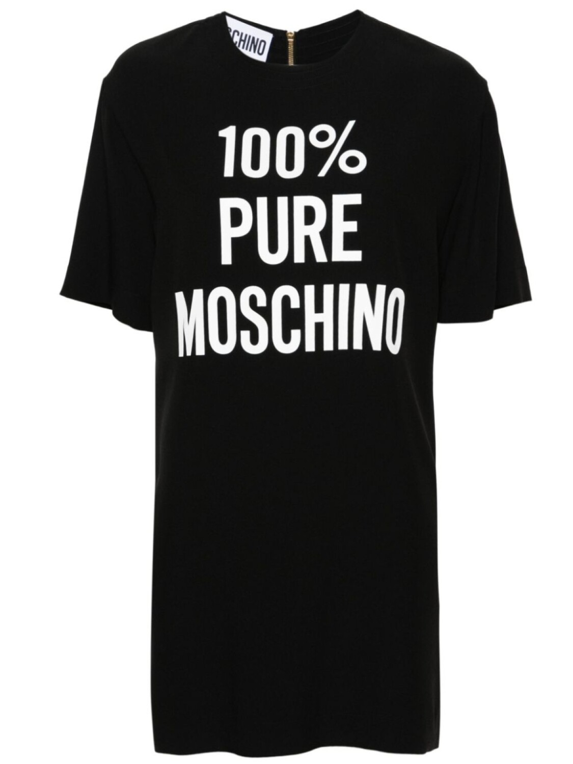 

Moschino атласное платье мини с логотипом, черный