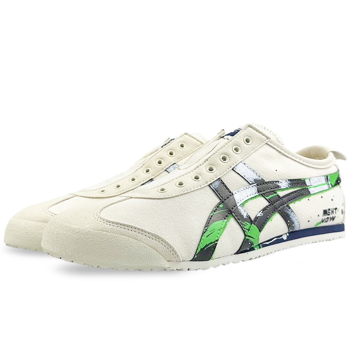 Кроссовки Onitsuka Tiger MEXICO 66 Lifestyle Shoes Unisex Low-top Green, бежевый/черный/зеленый — фото 3