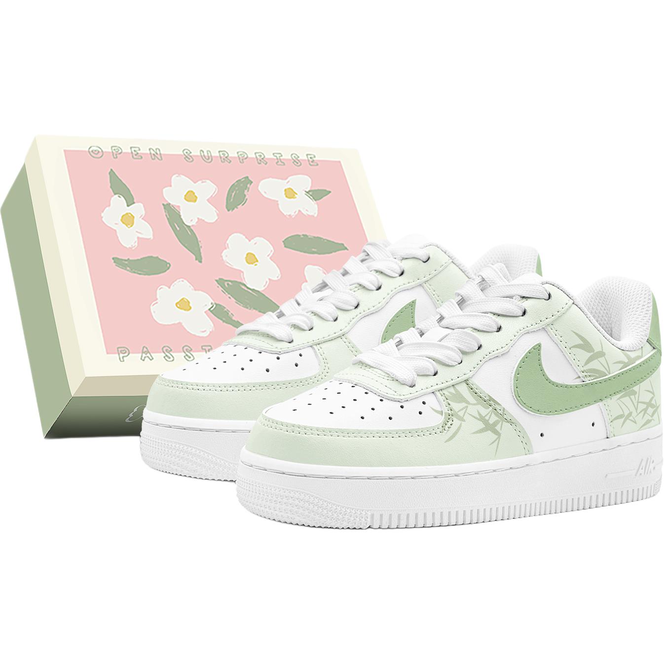 

Низкие детские кроссовки для скейтбординга Air Force 1 Breeze Asparagus Fern для подростков Nike, зеленый