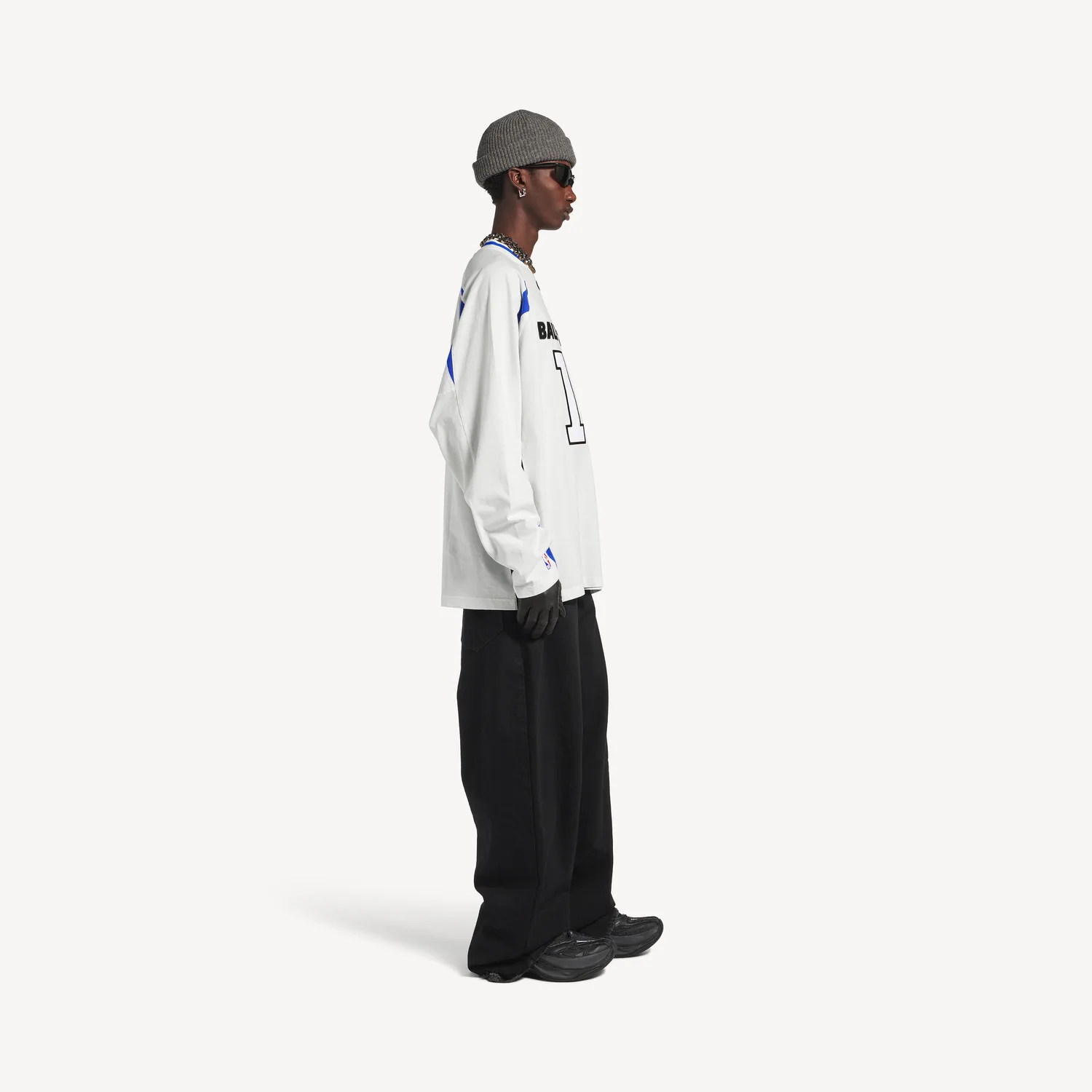 Лонгслив Balenciaga x Nba Collaboration Oversized, белый/мультиколор — фото 3
