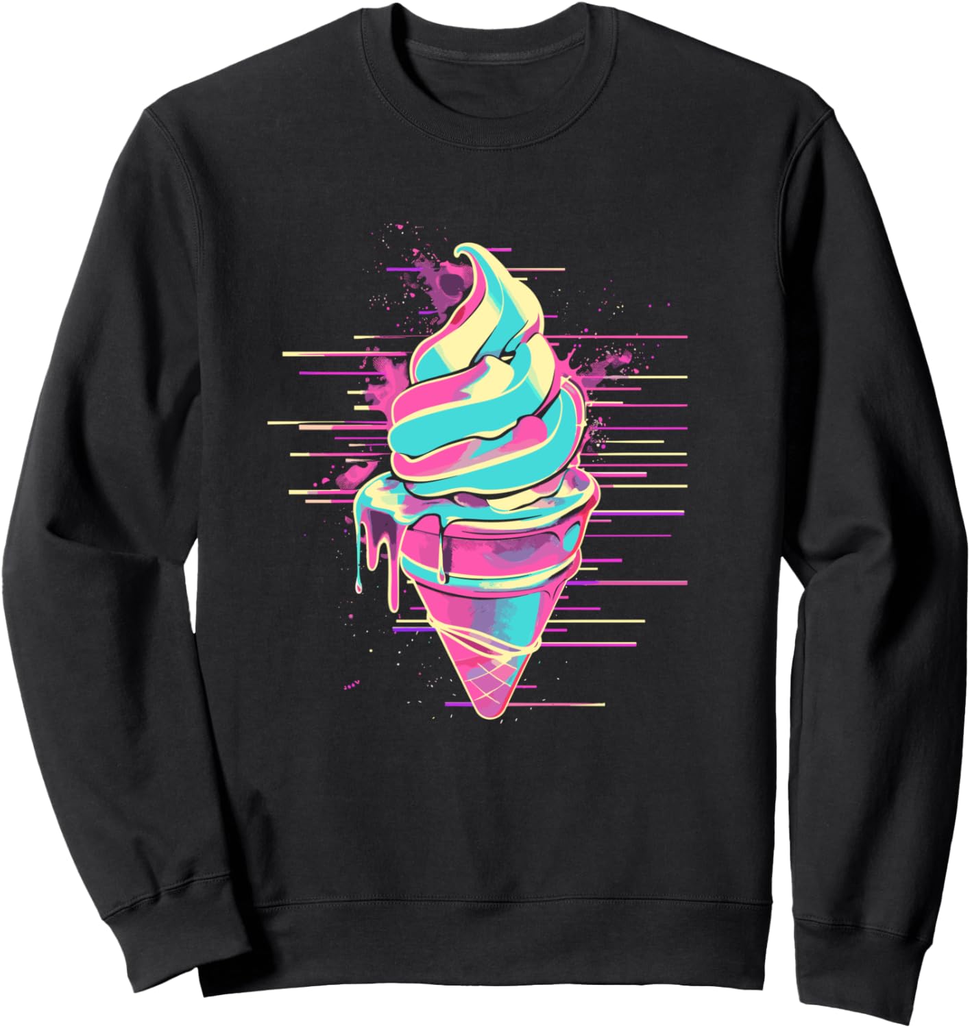 

Толстовка с надписью Мороженое, синтвейв, джелатерия Funny Ice Cream Vendor Shirts And Giveaways, черный