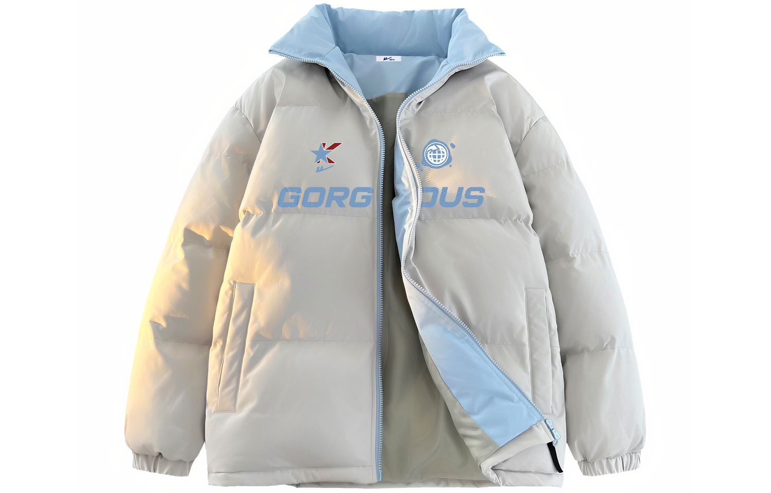 

WARRIOR Пуховик серии "Покоряющий ветер и волны" унисекс, Light Gray