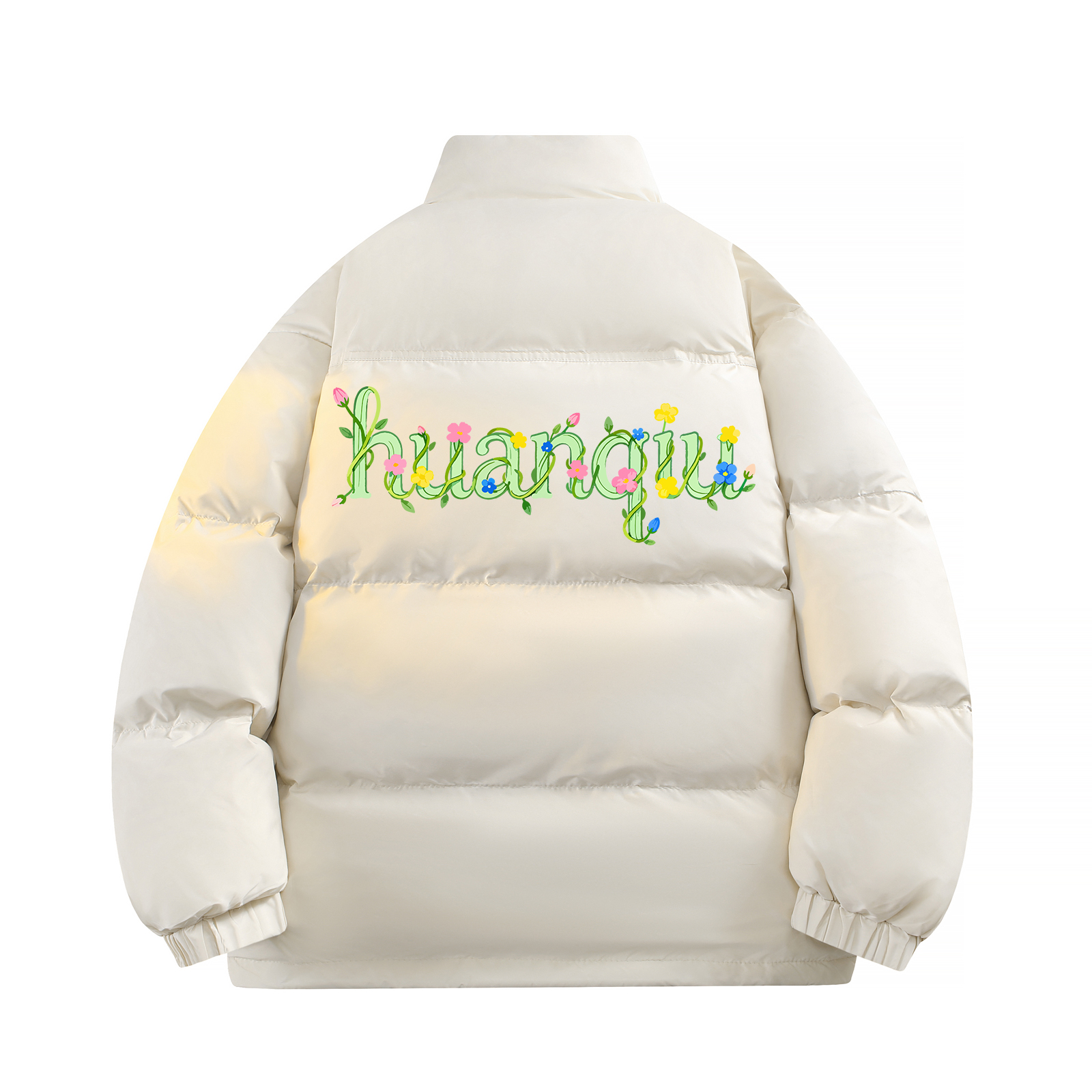 

Пуховик Unisex с воротником стойкой утепленный HUANQIU, бежевый оранжевый