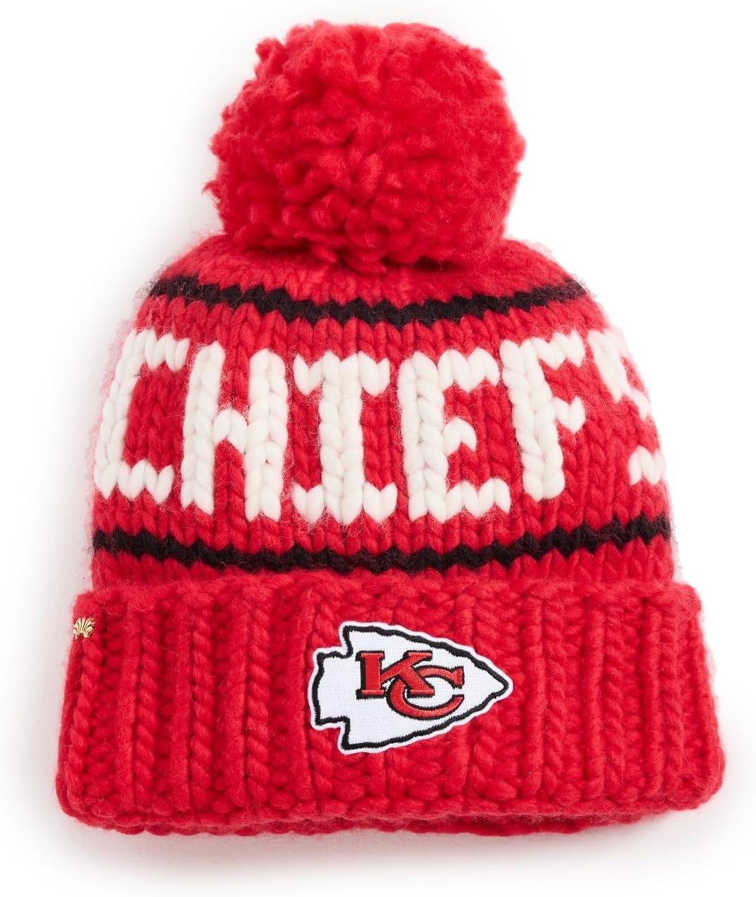 

Женская красная шапка Lele Sadoughi Chiefs с помпоном из пряжи, Red