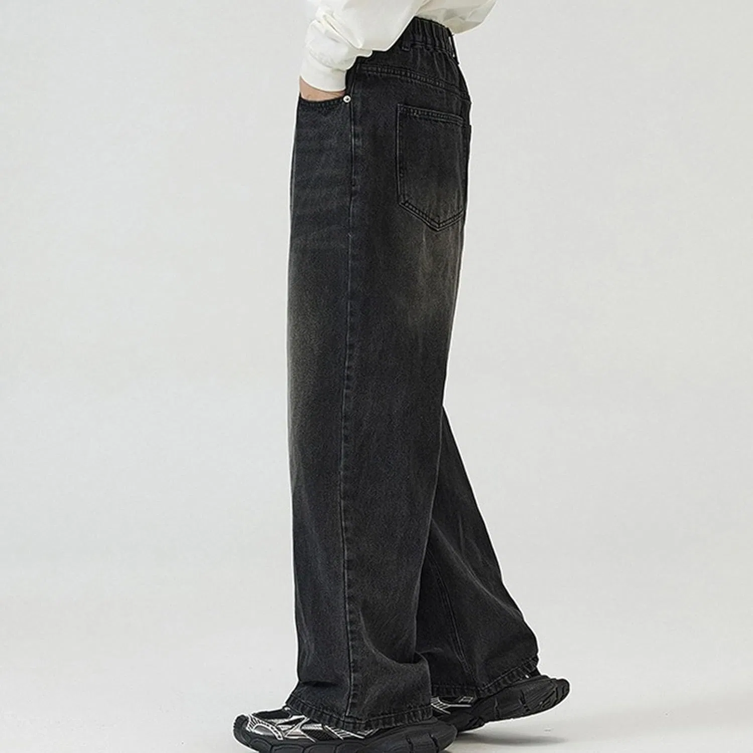 Джинсы свободные, Men’s Baggy Jean, черный 4 — фото 3