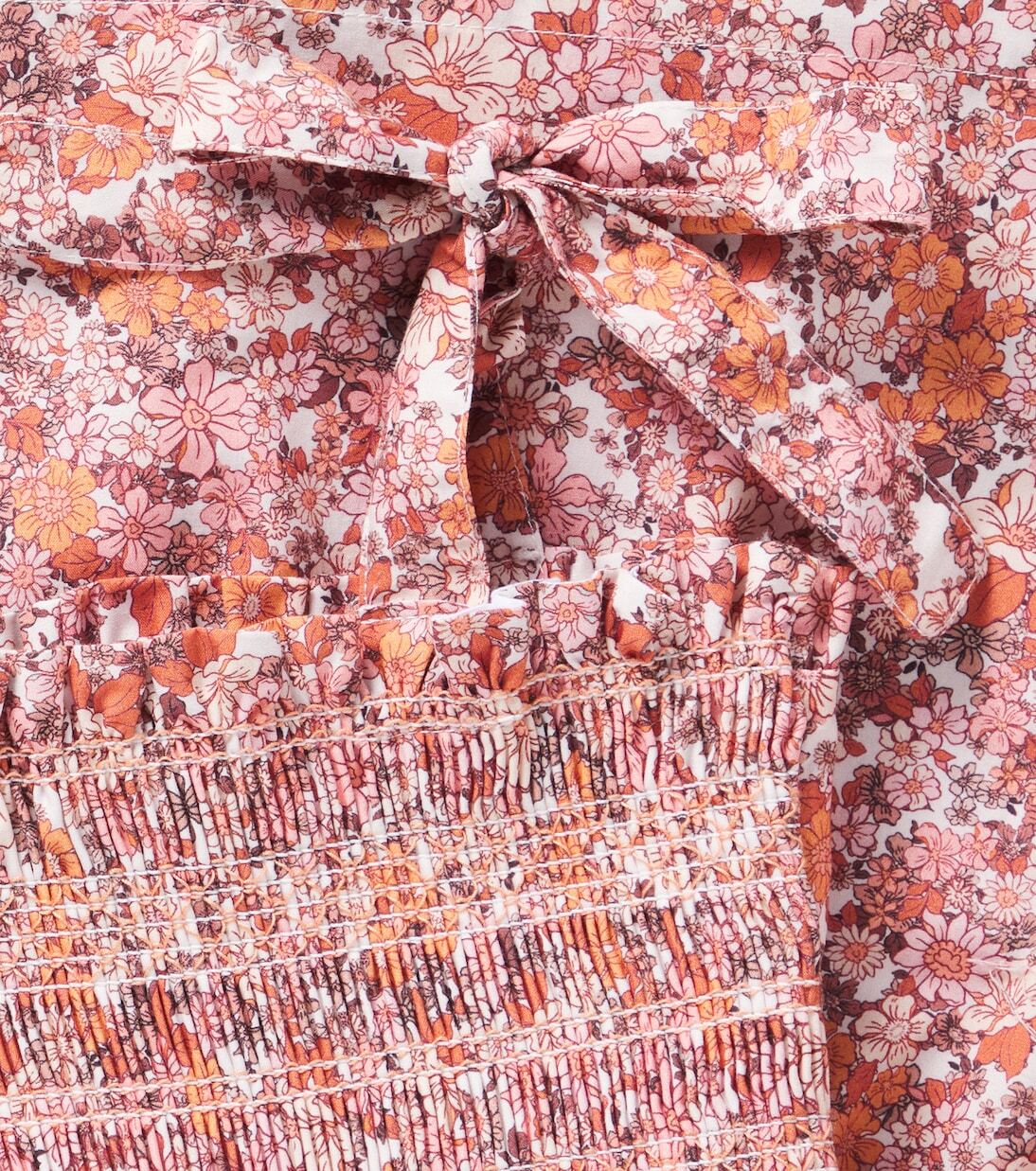 Платье Evelia из хлопка с цветочным принтом и сборками La Coqueta, Terracotta Floral — фото 2