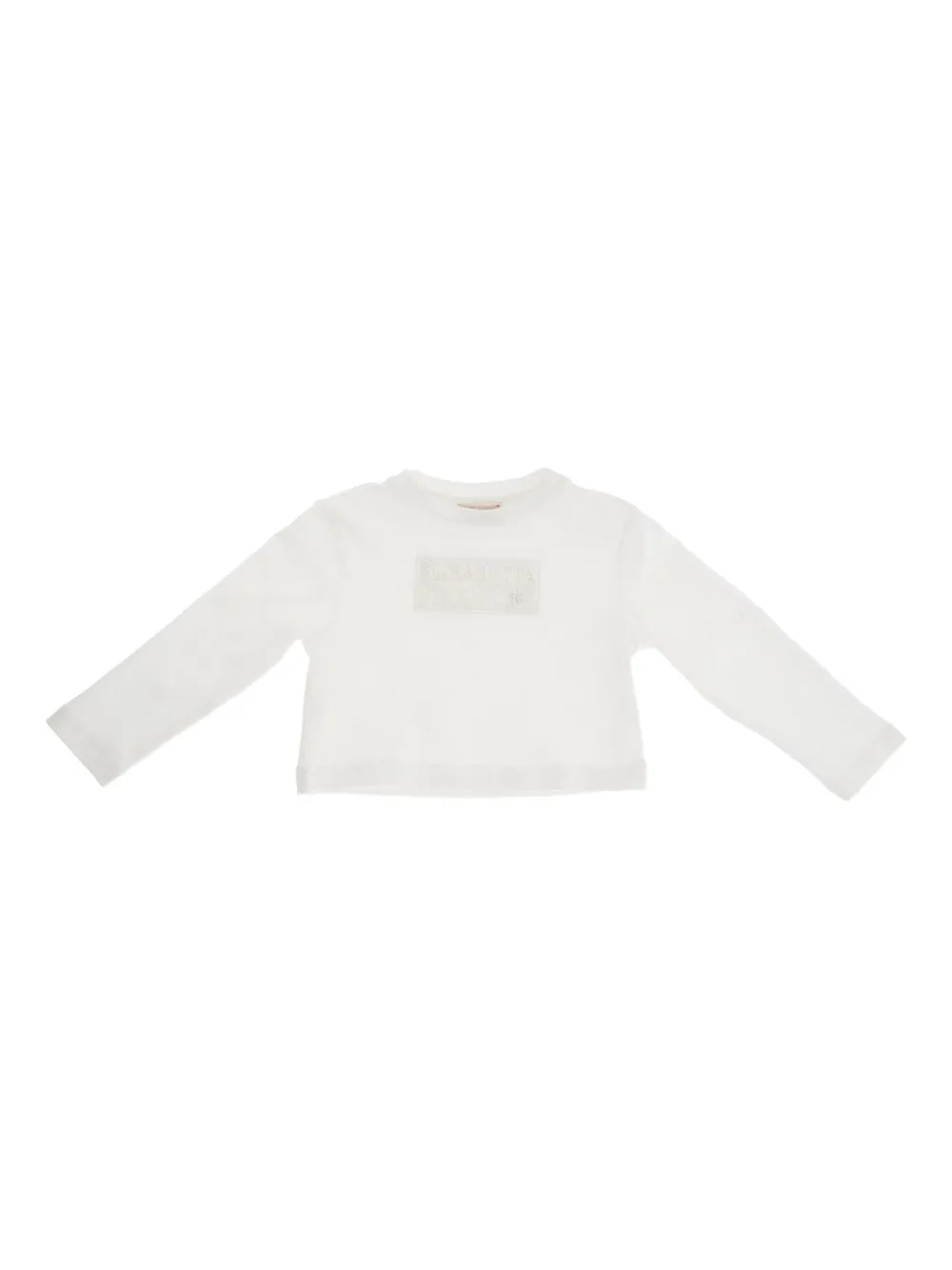 

Топ с длинными рукавами и вышитым логотипом Elisabetta Franchi Kids, белый