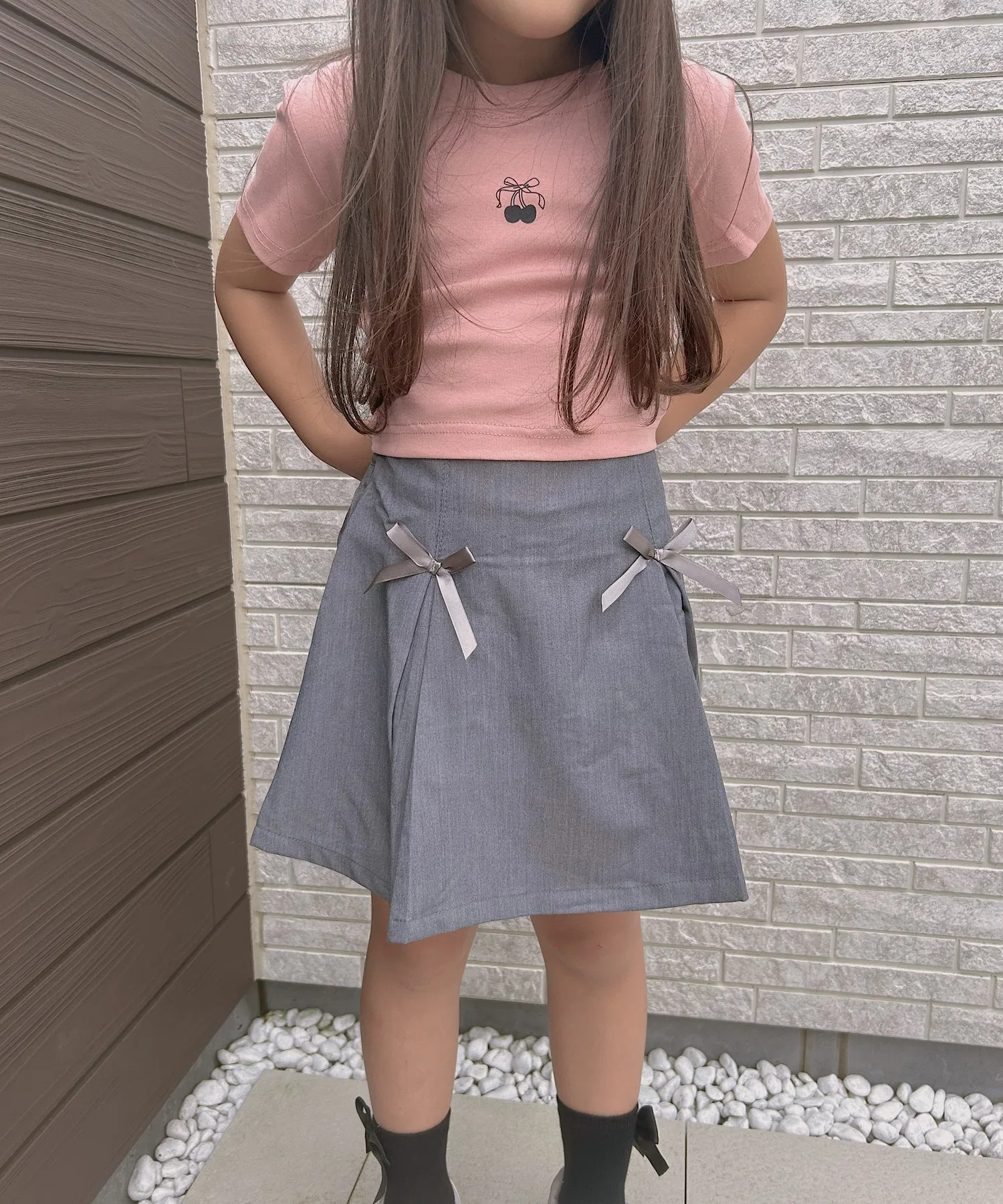 Детская футболка lulunoix/さくらんぼクロップド丈Tシャツ M15410 — фото 4
