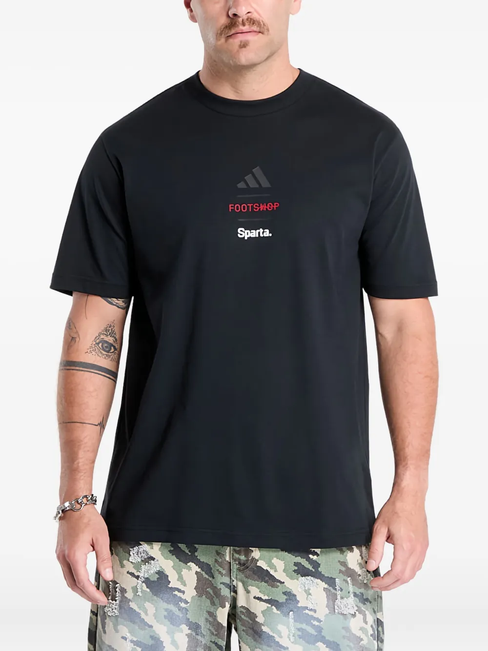 Футболка с логотипом из коллаборации с Footshop и Sparta Adidas, черный — фото 2