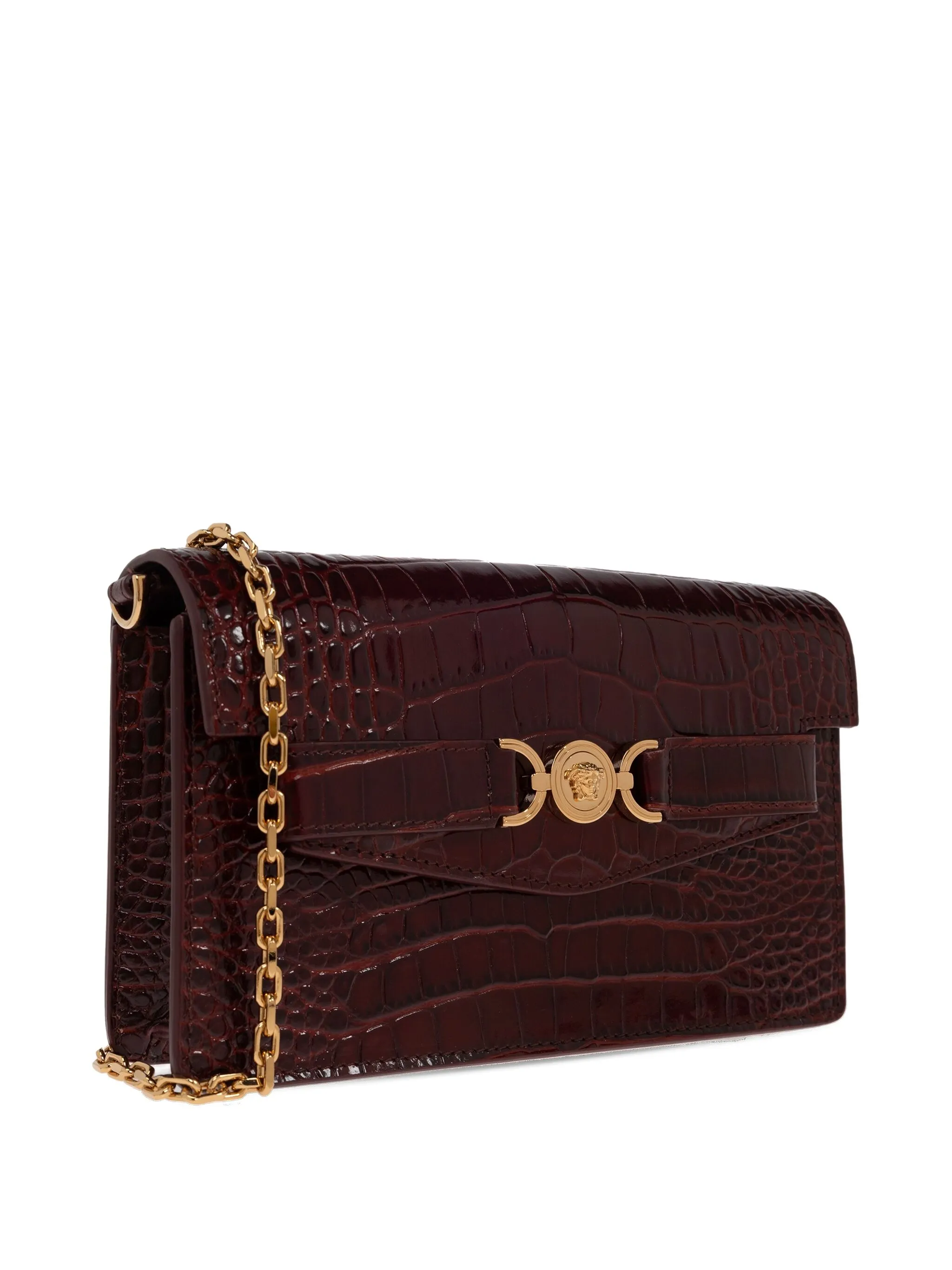 Мини-клатч с крокодиловым эффектом Medusa 95 Versace, красный — фото 3