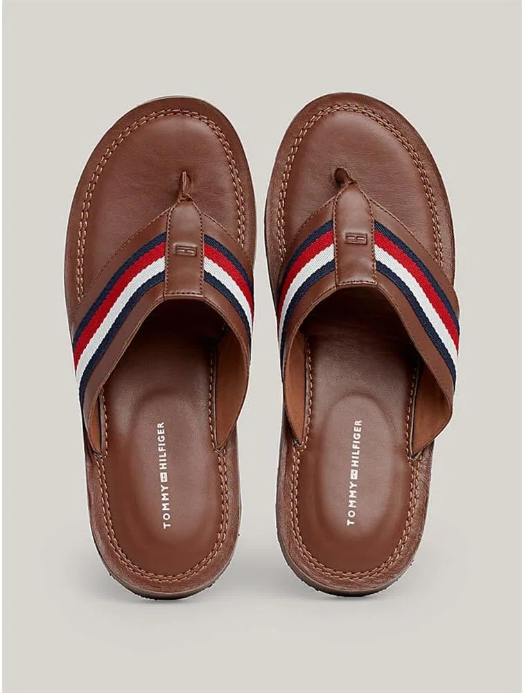 Мужские шлепанцы Tommy Hilfiger с раздельными пальцами и купальные тапочки, Brown Winter Cognac — фото 3