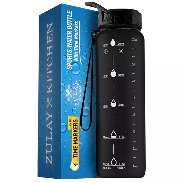 

Бутылка для воды Hydration Nation с отметкой времени, 32 унции Zulay Kitchen, black